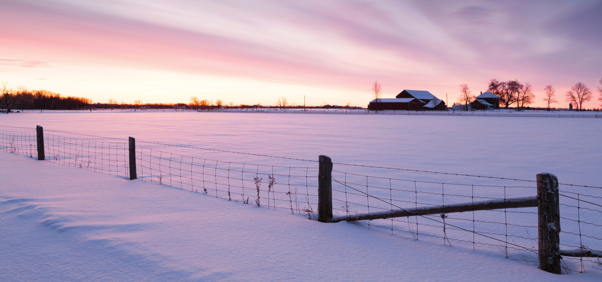 Winter farm scene
