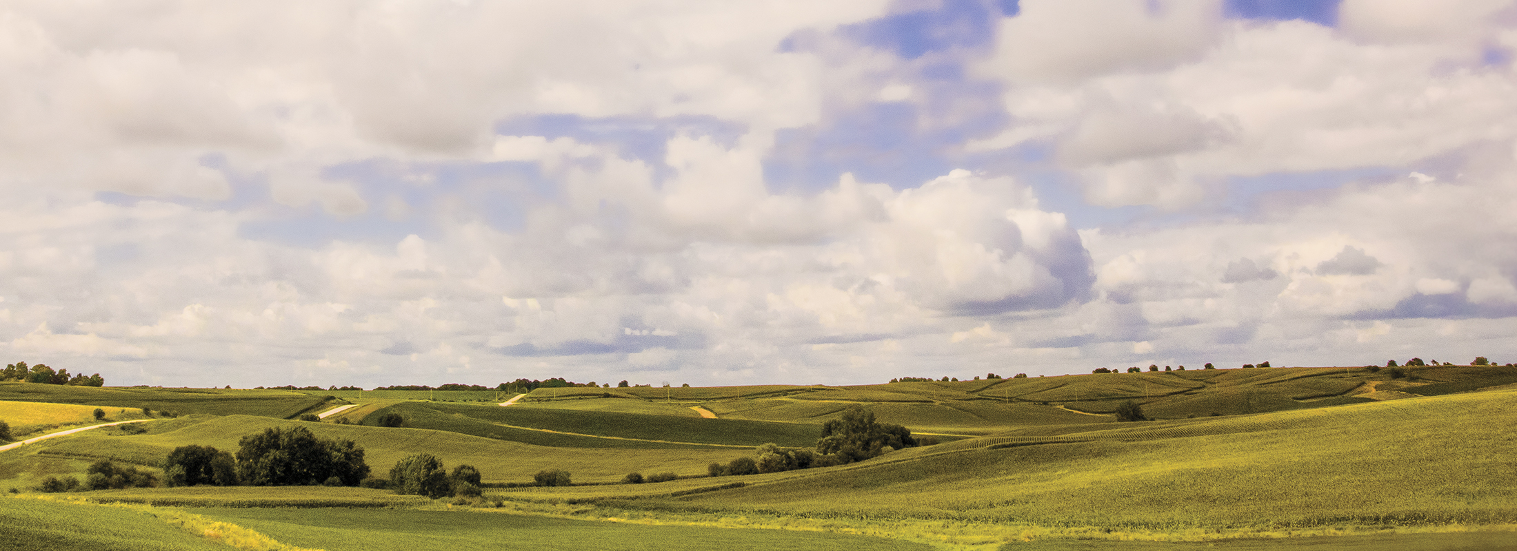 farm landscape with clouds